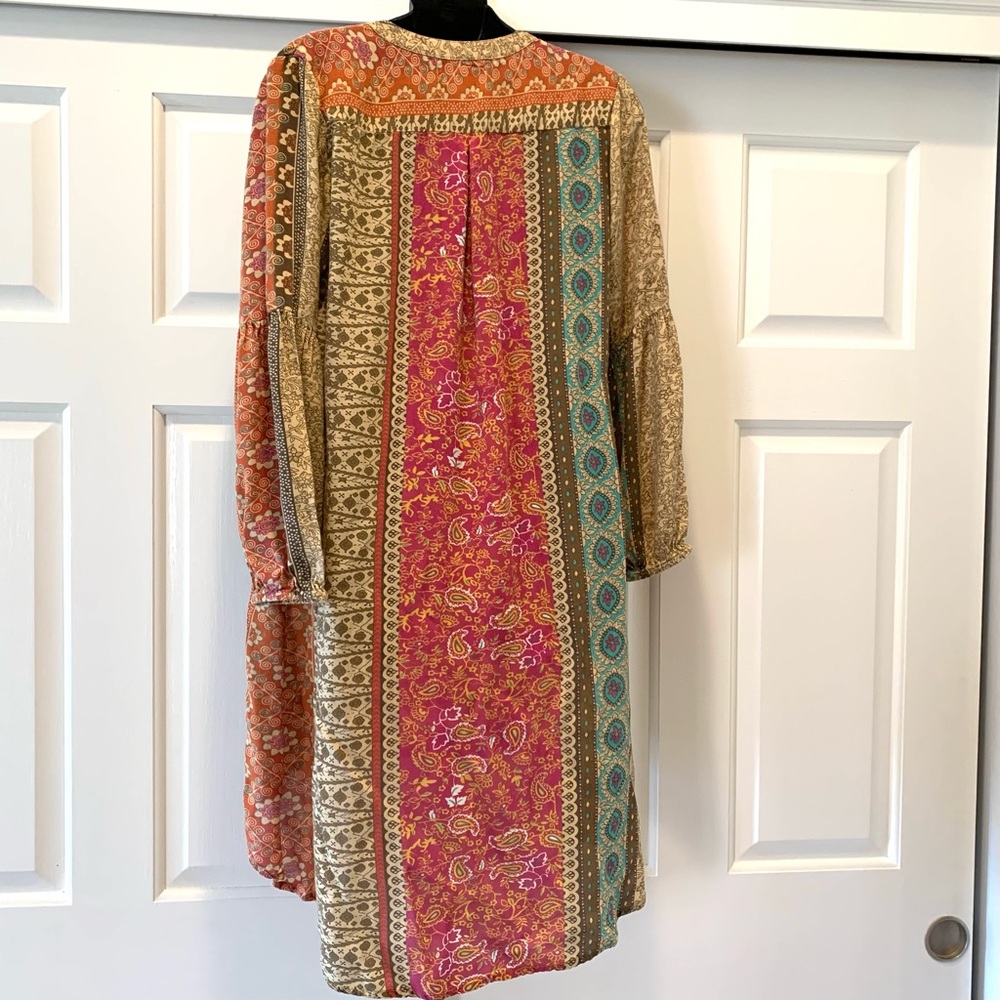 World Market Bohemian Multicolor knee length hi lo Tunic Dress, size s/m - Picture 4 of 7
